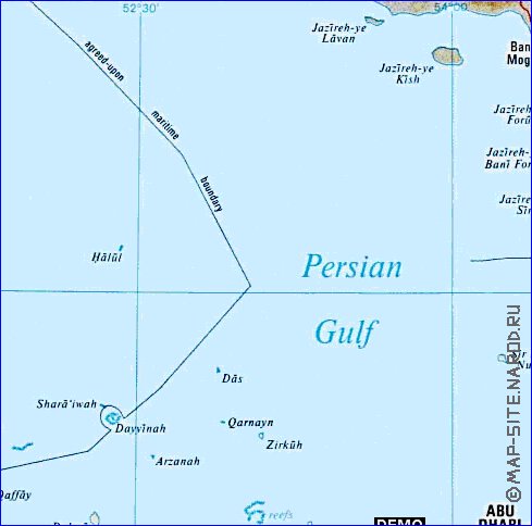 mapa de Emiratos Arabes Unidos em ingles