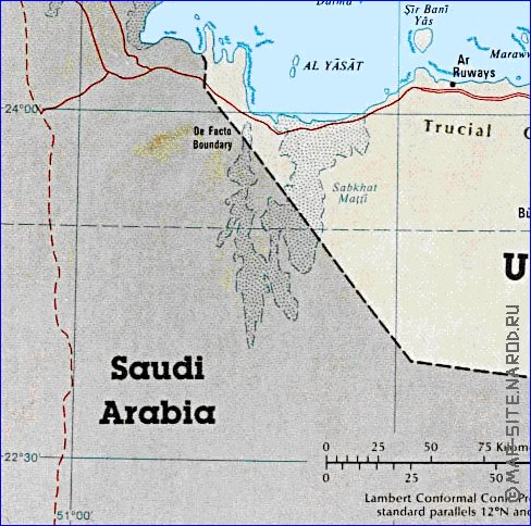 carte de Emirats arabes unis en anglais