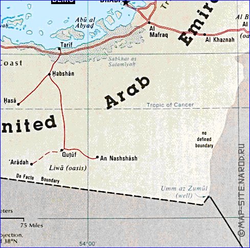 carte de Emirats arabes unis en anglais