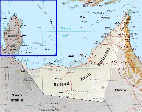 mapa de Emiratos Arabes Unidos em ingles