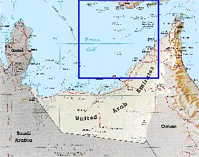 carte de Emirats arabes unis en anglais