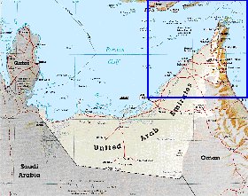 carte de Emirats arabes unis en anglais