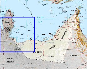 mapa de Emiratos Arabes Unidos em ingles