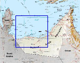 mapa de Emiratos Arabes Unidos em ingles