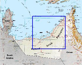 carte de Emirats arabes unis en anglais