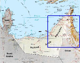 carte de Emirats arabes unis en anglais