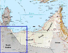 carte de Emirats arabes unis en anglais