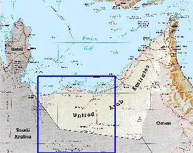 carte de Emirats arabes unis en anglais