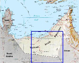 carte de Emirats arabes unis en anglais