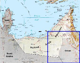 carte de Emirats arabes unis en anglais