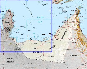 mapa de Emiratos Arabes Unidos em ingles