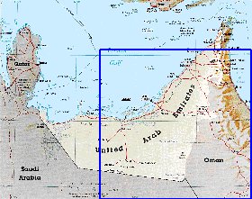 carte de Emirats arabes unis en anglais