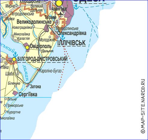 mapa de Odessa do idioma ucraniano