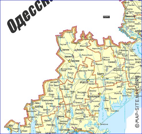 mapa de Odessa do idioma ucraniano