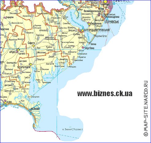 mapa de Odessa do idioma ucraniano