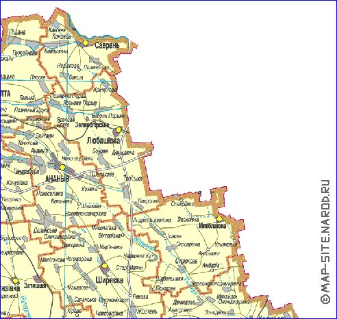 carte de Oblast d'Odessa de la langue ukrainienne