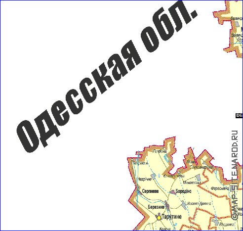 mapa de Odessa do idioma ucraniano