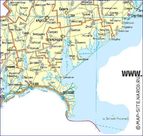 mapa de Odessa do idioma ucraniano