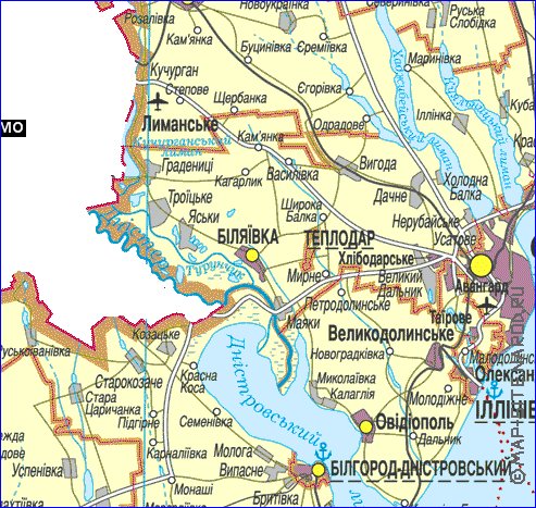Карта одессы и одесской области по районам с селами