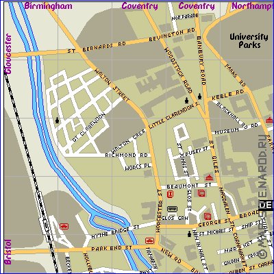mapa de Oxford em ingles