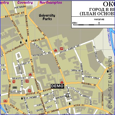 mapa de Oxford em ingles