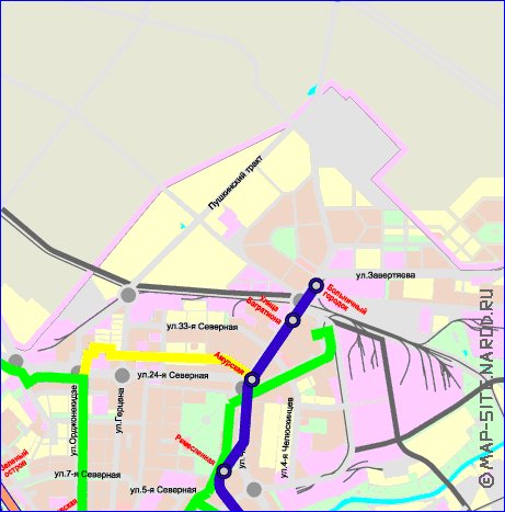 Transporte mapa de Omsk