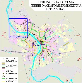 Transporte mapa de Omsk