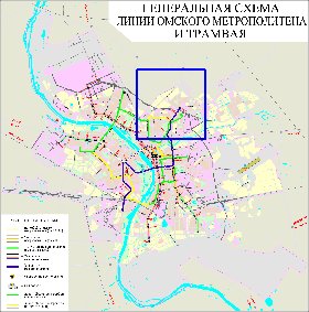 Transporte mapa de Omsk