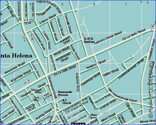 carte de Oranjestad en anglais