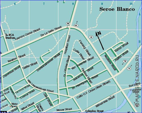 carte de Oranjestad en anglais