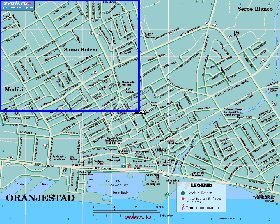 mapa de Oranjestad em ingles