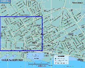 carte de Oranjestad en anglais