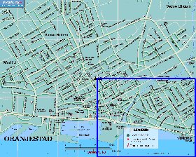 carte de Oranjestad en anglais