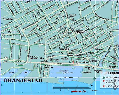 carte de Oranjestad en anglais