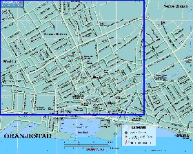 carte de Oranjestad en anglais