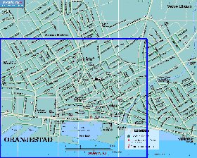 carte de Oranjestad en anglais