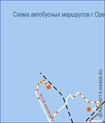 Transporte mapa de Orenburg