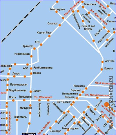 Transport carte de Orenbourg