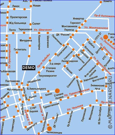 Transport carte de Orenbourg