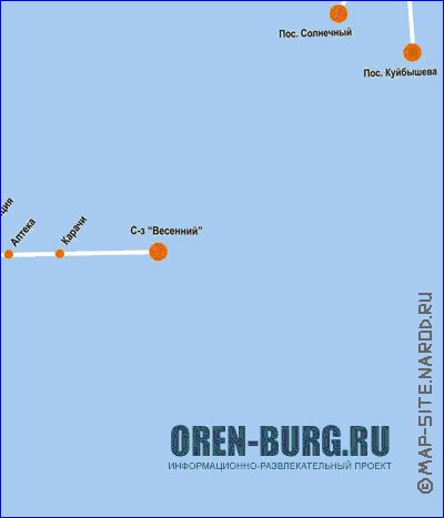 Transporte mapa de Orenburg