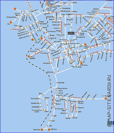 Transporte mapa de Orenburg