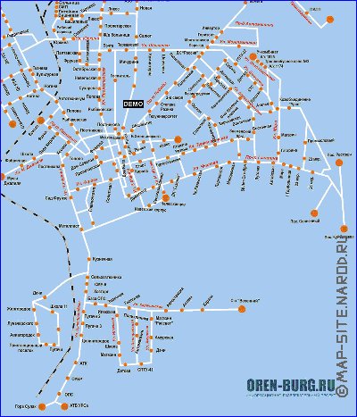 Transport carte de Orenbourg