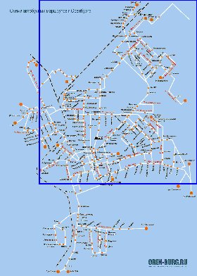 Transporte mapa de Orenburg