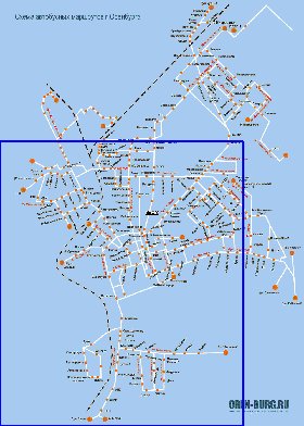 Transporte mapa de Orenburg