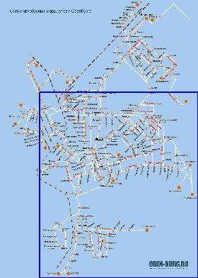 Transporte mapa de Orenburg