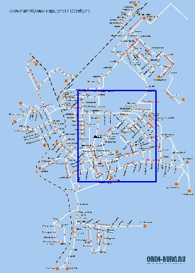 Transport carte de Orenbourg