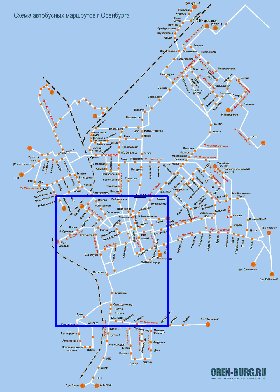 Transporte mapa de Orenburg