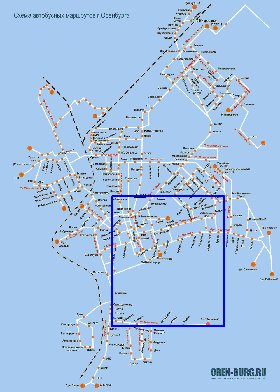 Transporte mapa de Orenburg