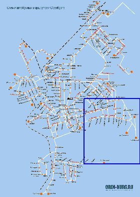 Transporte mapa de Orenburg