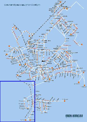 Transporte mapa de Orenburg